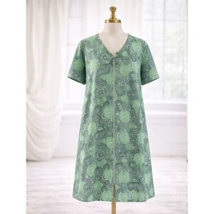 STAN HERMAN Full Zip Light Terrycloth Robe Getting Ready Housecoat Pockets XL